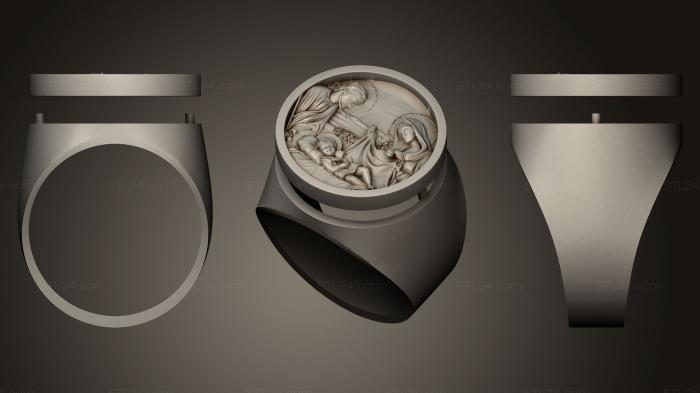 Ювелирные перстни и кольца (Кольцо Иисуса, JVLRP_0093) 3D модель для ЧПУ станка